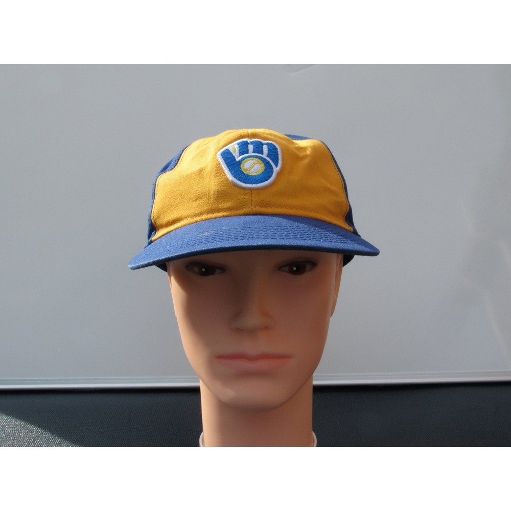 Milwaukee Brewers Hat OC Sports Cooperstown Collection Men's OSFM‎ Blue Gold